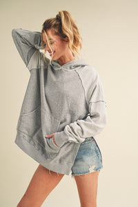 Aemi + Co Deb Hoodie Top in Heather Grey