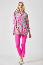 Load image into Gallery viewer, Dear Scarlett Mixed Floral Print &quot;Lizzy&quot; Top in Emerald Pink Shirts &amp; Tops Dear Scarlett   
