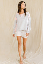 Load image into Gallery viewer, BucketList Contrast Color-Block Top in Grey/Pink ON ORDER Shirts &amp; Tops Bucketlist   
