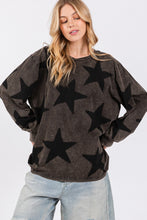 Load image into Gallery viewer, Sage+Fig Mineral Washed Top with Star Print in Ash ON ORDER
