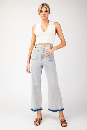 ee:some Mineral Washed Cropped Pants in Denim