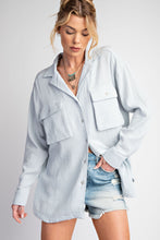 Load image into Gallery viewer, Easel Cotton Gauze Button Down Top in Powder Blue Shirts &amp; Tops Easel   
