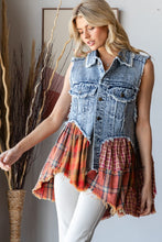 Load image into Gallery viewer, Oli &amp; Hali Mix n Match Denim and Plaid Vest in Denim
