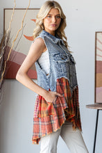 Load image into Gallery viewer, Oli &amp; Hali Mix n Match Denim and Plaid Vest in Denim
