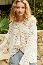 Load image into Gallery viewer, POL Open Knit Hooded Top in Off White Shirts &amp; Tops POL Clothing   
