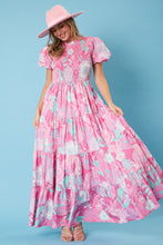 Load image into Gallery viewer, Peach Love Cheetah and Floral Print Maxi Dress in Pink Multi Dress Peach Love California   
