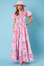 Load image into Gallery viewer, Peach Love Cheetah and Floral Print Maxi Dress in Pink Multi Dress Peach Love California   
