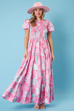 Load image into Gallery viewer, Peach Love Cheetah and Floral Print Maxi Dress in Pink Multi Dress Peach Love California   
