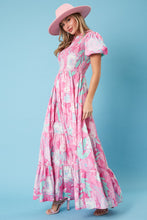 Load image into Gallery viewer, Peach Love Cheetah and Floral Print Maxi Dress in Pink Multi Dress Peach Love California   
