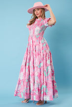 Load image into Gallery viewer, Peach Love Cheetah and Floral Print Maxi Dress in Pink Multi Dress Peach Love California   
