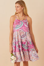 Load image into Gallery viewer, Hayden Paisley Print Tiered Dress in Pink Dress Hayden   
