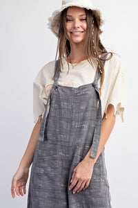 Easel Textured Woven Romper in Charcoal Romper easel   