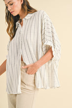 Load image into Gallery viewer, AnnieWear OVERSIZED Striped Top in Ivory
