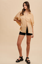 Load image into Gallery viewer, AnnieWear OVERSIZED Striped Top in Melon
