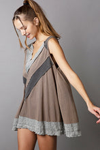 Load image into Gallery viewer, POL Lace Detail Sleeveless Top in Charcoal Shirts &amp; Tops POL Clothing   
