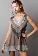 Load image into Gallery viewer, POL Lace Detail Sleeveless Top in Charcoal Shirts &amp; Tops POL Clothing   
