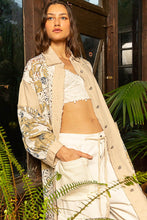 Load image into Gallery viewer, POL OVERSIZED Twill Jacket with Lace and Floral Print Details in Natural
