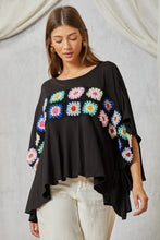 Load image into Gallery viewer, Savanna Jane Granny Square Embroidery Top in Black Shirts &amp; Tops Savanna Jane   
