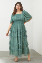 Load image into Gallery viewer, Polgram Tulle Maxi Dress in Dusty Teal
