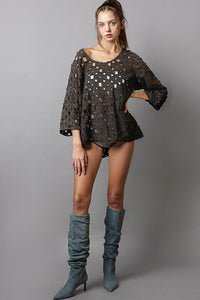 POL Oversized See Through Top in Black Shirts & Tops POL Clothing   
