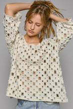 Load image into Gallery viewer, POL Oversized See Through Top in Eggshell Shirts &amp; Tops POL Clothing   
