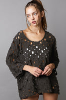 POL Oversized See Through Top in Black Shirts & Tops POL Clothing   