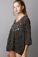 POL Oversized See Through Top in Black Shirts & Tops POL Clothing   