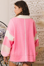 Load image into Gallery viewer, BucketList French Terry Color Block Tunic Top in Neon Pink ON ORDER Shirts &amp; Tops Bucketlist   
