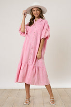 Load image into Gallery viewer, Peach Love Cotton Gauze Midi Dress in Powder Pink ON ORDER Dresses Peach Love California   
