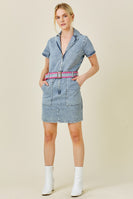 BaeVely Belted Mini Dress in Denim