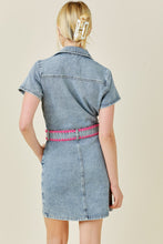 Load image into Gallery viewer, BaeVely Belted Mini Dress in Denim
