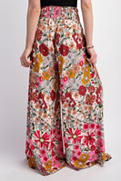 GiGio Floral Print Pants in Rose Pink