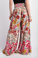 GiGio Floral Print Pants in Rose Pink