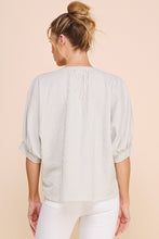 Load image into Gallery viewer, Allie Rose Pinstripe Seersucker Shirt in Sage Shirts &amp; Tops Allie Rose   

