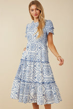 Load image into Gallery viewer, Hayden Eyelet Lace Midi Dress in Blue Dresses Hayden   
