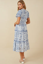 Load image into Gallery viewer, Hayden Eyelet Lace Midi Dress in Blue Dresses Hayden   
