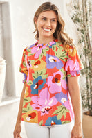 Hailey & Co Floral Print Top in Red