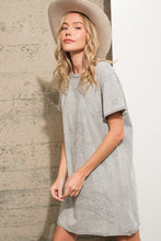 Load image into Gallery viewer, Blue B Solid Color T Shirt Dress with Western Embroidery in Grey
