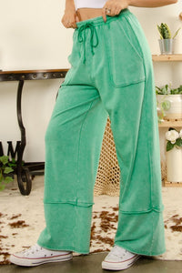 BlueVelvet Cotton Terry Knit Pants in Kelly Green Pants BlueVelvet   