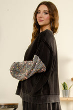 Load image into Gallery viewer, BlueVelvet Oversized Top with Contrasting Sleeves in Black-Charcoal
