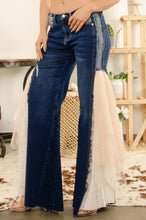 Load image into Gallery viewer, BlueVelvet Denim with Lace and Mesh Panel Jeans in Dark Denim Pants BlueVelvet   
