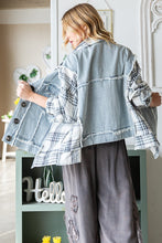 Load image into Gallery viewer, Oli &amp; Hali Mixed Denim and Plaid Jacket Jacket Oli &amp; Hali   
