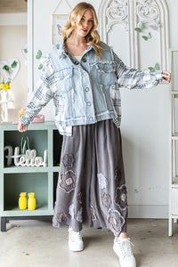 Oli & Hali Mixed Denim and Plaid Jacket Jacket Oli & Hali   