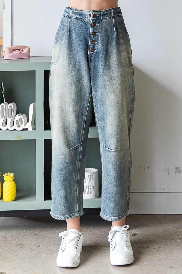 Oli & Hali Mineral Washed Baggy Jeans in Denim Pants Oli & Hali   