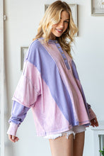 Load image into Gallery viewer, Oli &amp; Hali Solid Color Mixed Knit and Waffle Top in Violet Shirts &amp; Tops Oli &amp; Hali   
