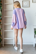 Load image into Gallery viewer, Oli &amp; Hali Solid Color Mixed Knit and Waffle Top in Violet Shirts &amp; Tops Oli &amp; Hali   
