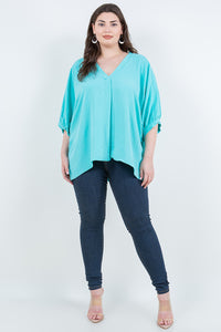 Spin USA Solid Color Airflow Top in Aqua UB