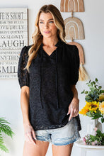Load image into Gallery viewer, First Love Solid Color Textured Top in Black
