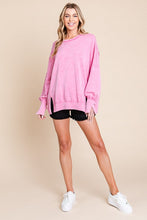 Load image into Gallery viewer, Sewn+Seen Oversized Top with Slit Details in Pink Shirts &amp; Tops Sewn+Seen   
