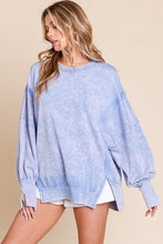 Load image into Gallery viewer, Sewn+Seen Oversized Top with Slit Details in Blue Shirts &amp; Tops Sewn+Seen   
